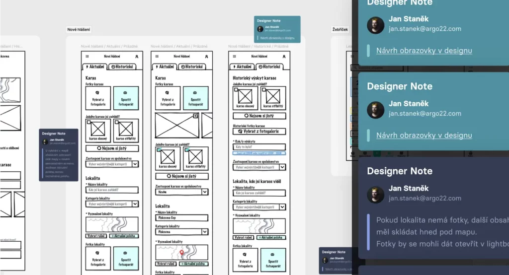 Ukázka Low-Fi Wireframu